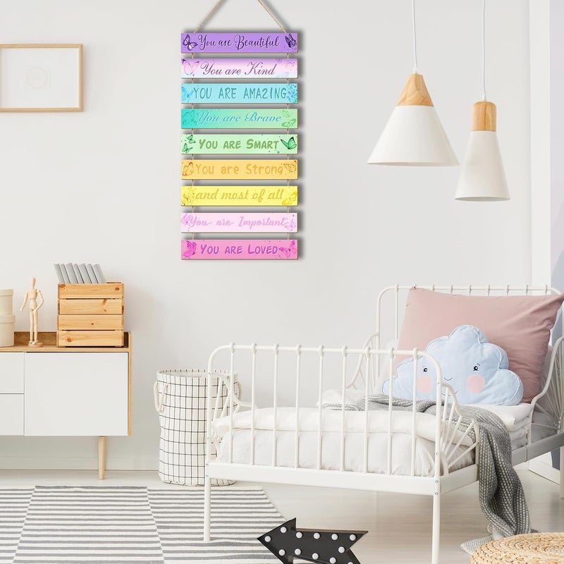 UBTKEY Butterfly Room Decor Set - 9 Pieces for Girls' Bedroom, Inspirational Wall Plaques - Image 5
